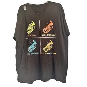 New with Tags Dark Gray Graphic T Shirt with Euphonium Size 2XL